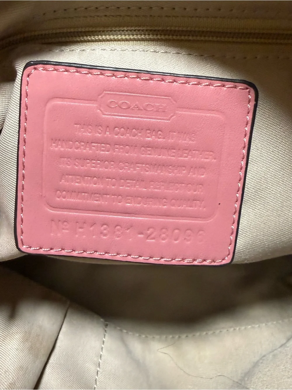 Coach pink signature canvas bag